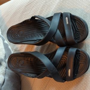 Heeled Crocs Sandals Size 9